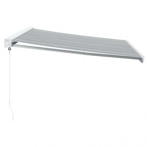 Foldemarkise 4 × 3 m - stof og aluminium, antracitgrå/hvid