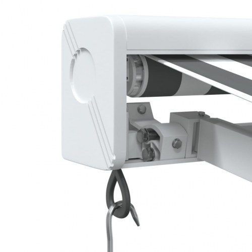 Foldemarkise 4 × 3 m - stof og aluminium, antracitgrå/hvid