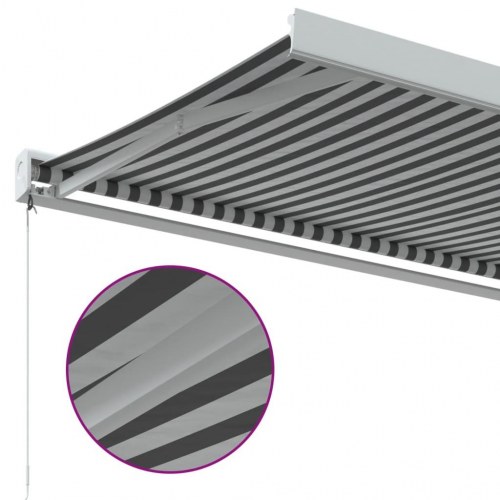 Foldemarkise 4 × 3 m - stof og aluminium, antracitgrå/hvid