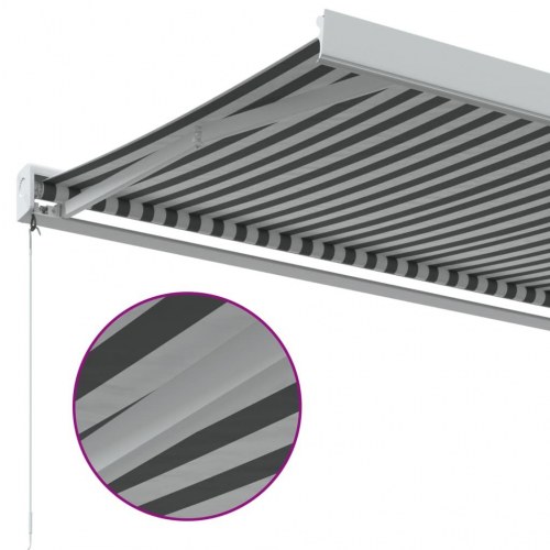 Foldemarkise 4,5 x 3 m - stof og aluminium, antracitgrå/hvid