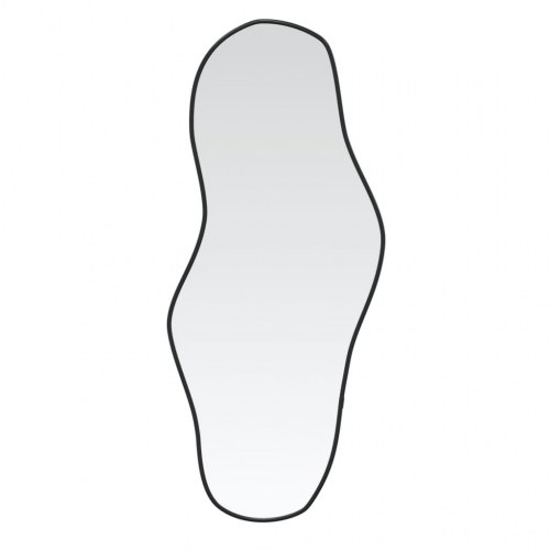 Vægspejl 90 × 40 cm - sort, organisk form