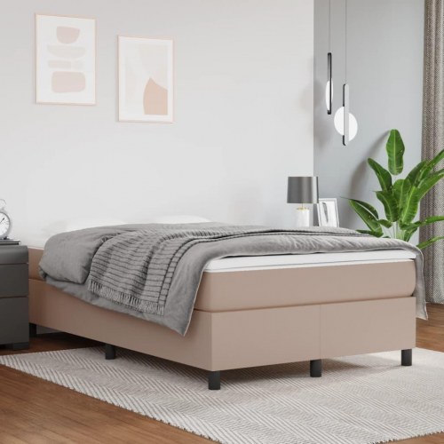 Boxspring sengeramme 120x200 cm i kunstlæder - cappuccino