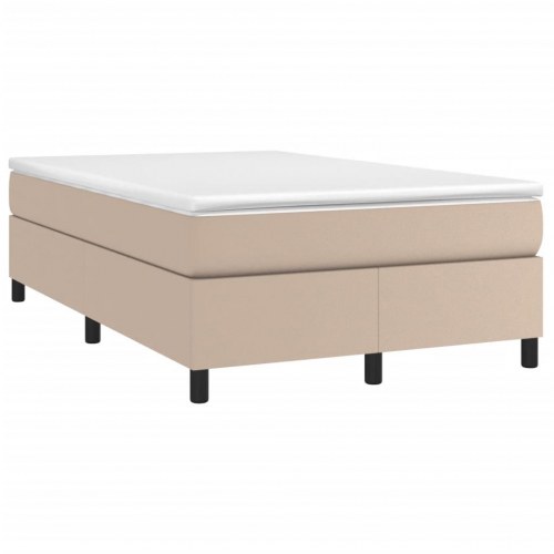 Boxspring sengeramme 120x200 cm i kunstlæder - cappuccino
