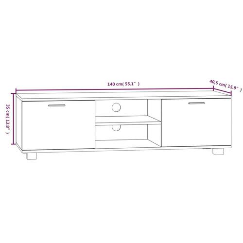Tv-bord 140x40,5x35 cm konstrueret træ hvid