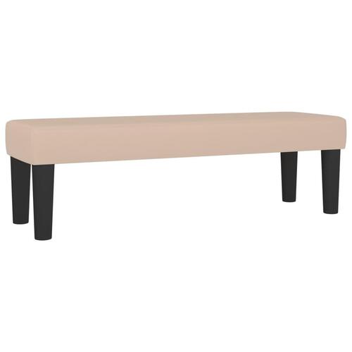 Bænk 100x30x30 cm kunstlæder cappuccinofarvet