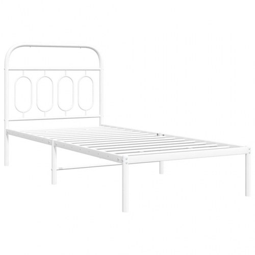 Sengeramme med sengegavl 90 x 200 cm - hvid