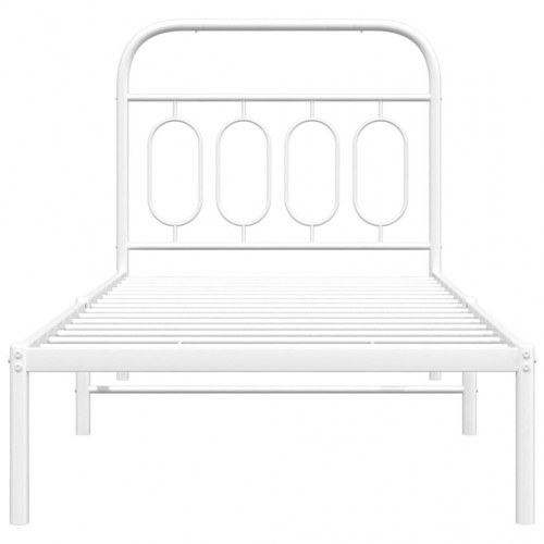 Sengeramme med sengegavl 90 x 200 cm - hvid