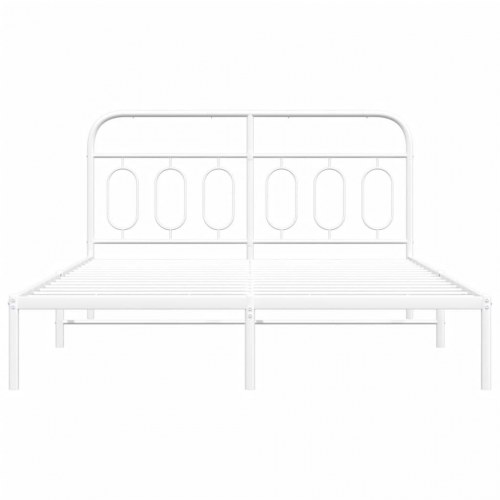 Sengeramme med sengegavl 135 x 190 cm - hvid