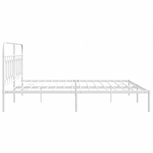 Sengeramme med sengegavl 200 x 200 cm - hvid