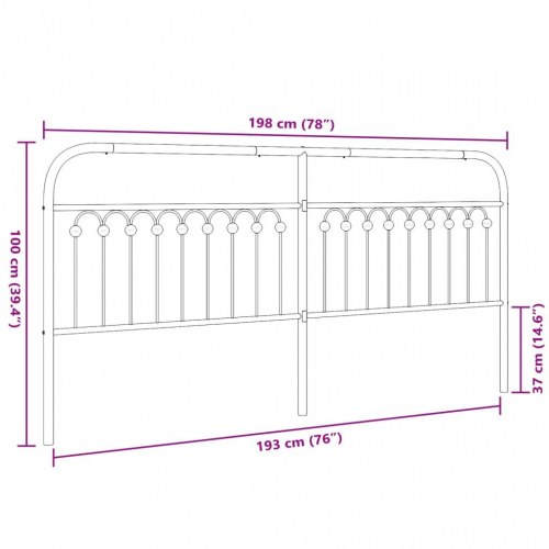Udskiftningsgavl i metal 193 cm - hvid