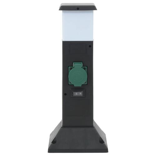 Udendørs søjle med stikkontakter og lampe + spyd 16x16x39,5 cm