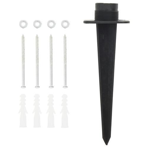 Udendørs søjle med stikkontakter og lampe + spyd 16x16x39,5 cm