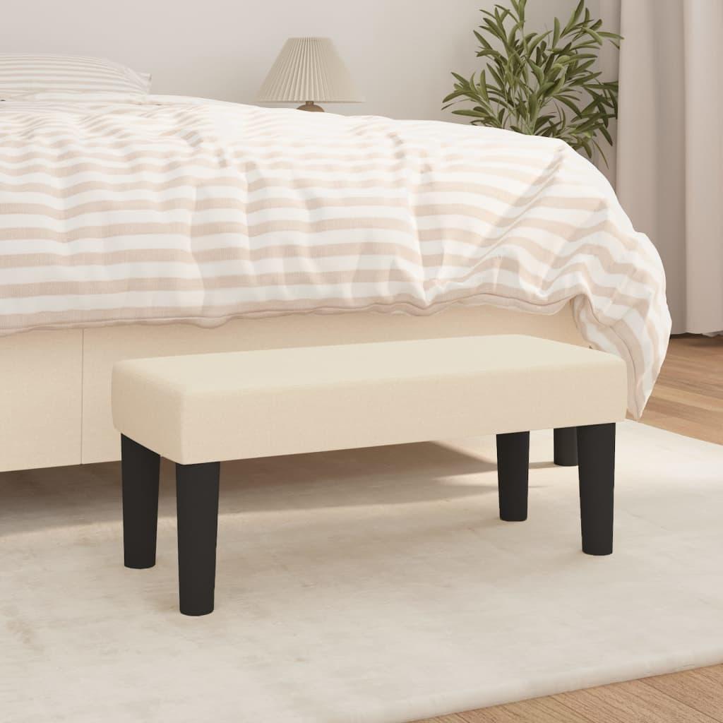 Bænk Stof - Creme / 70 x 30 x 30 cm