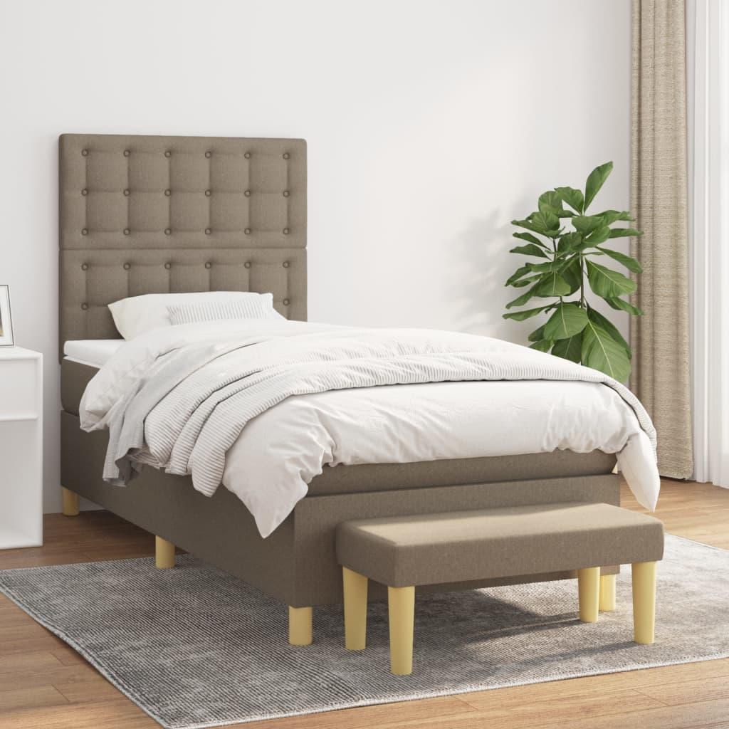 Kontinentalseng Med Madras Stof Gråbrun - knapper / 90 x 190 cm