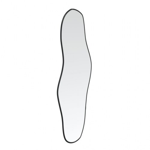 Organisk vægspejl 60 × 25 cm - sort ramme