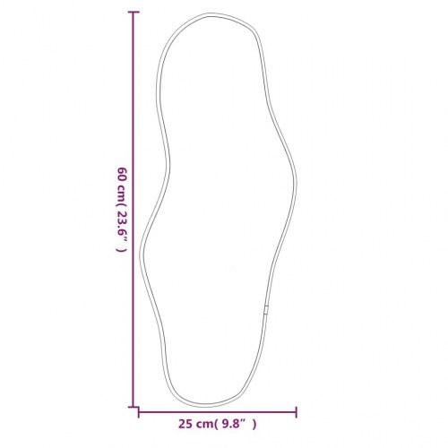 Organisk vægspejl 60 × 25 cm - sort ramme