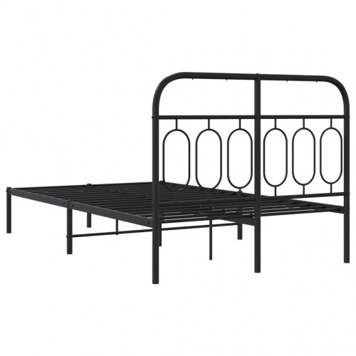 Sengeramme med sengegavl 120 x 190 cm - sort