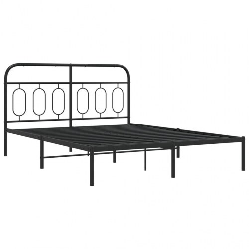 Sengeramme med sengegavl 135 x 190 cm - sort