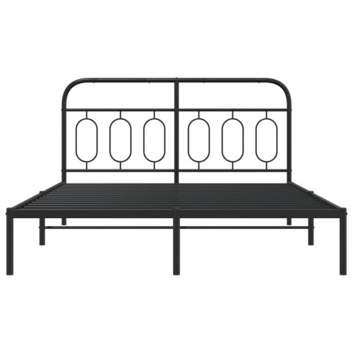 Sengeramme med sengegavl 135 x 190 cm - sort