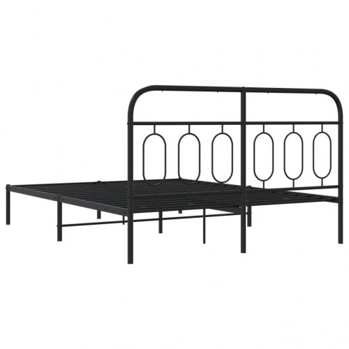 Sengeramme med sengegavl 135 x 190 cm - sort