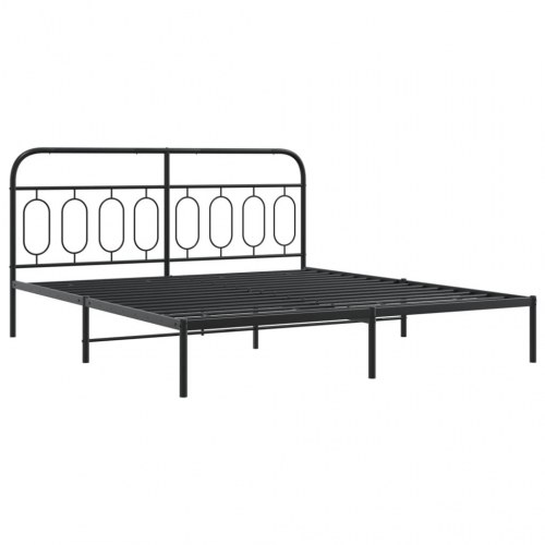 Sengeramme med sengegavl 180x200 cm metal sort
