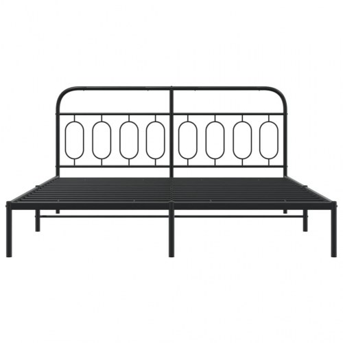Sengeramme med sengegavl 180x200 cm metal sort