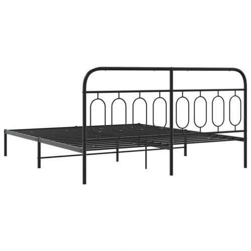 Sengeramme med sengegavl 180x200 cm metal sort