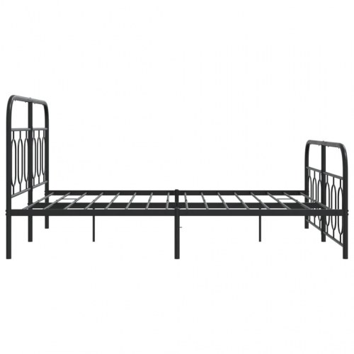 Sengeramme med sengegavl og fodgærde 140 x 190 cm - sort