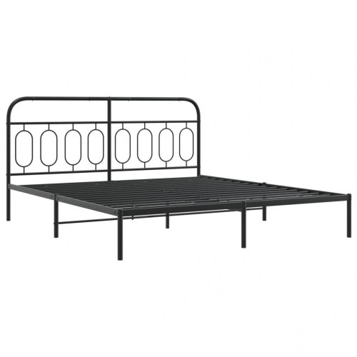 Sengeramme med sengegavl og fodgærde 183 x 213 cm - sort
