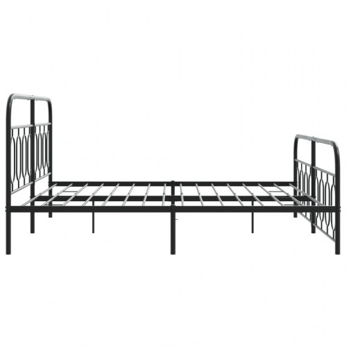 Sengeramme med sengegavl og fodgærde 183 x 213 cm - sort