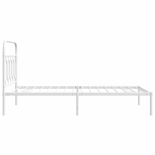 Sengeramme med sengegavl 100x200 cm metal hvid