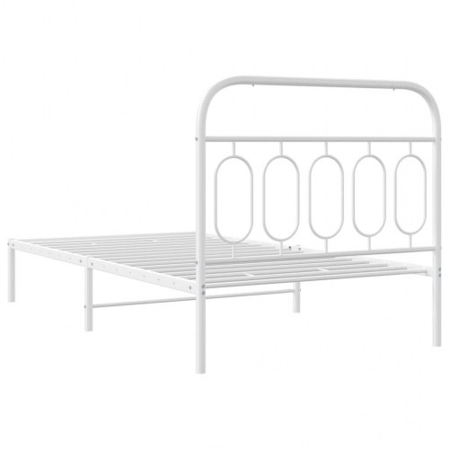 Sengeramme med sengegavl 100x200 cm metal hvid