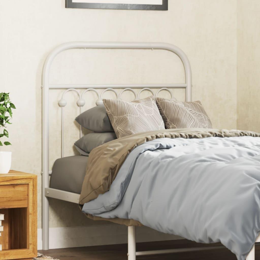 Sengegavl i metal 75 cm - hvid, klassisk design