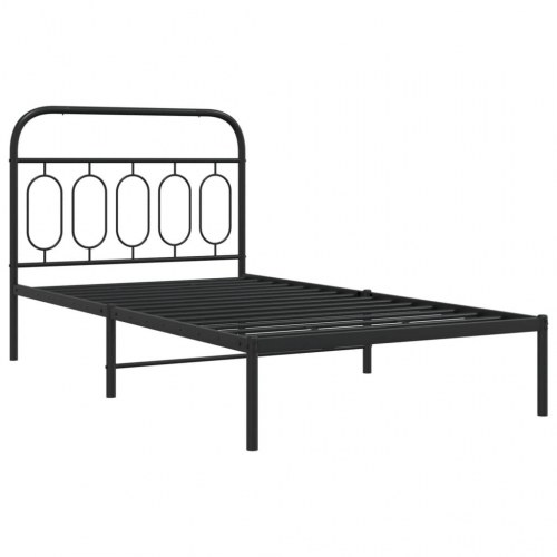 Sengeramme med sengegavl 100 x 190 cm - sort