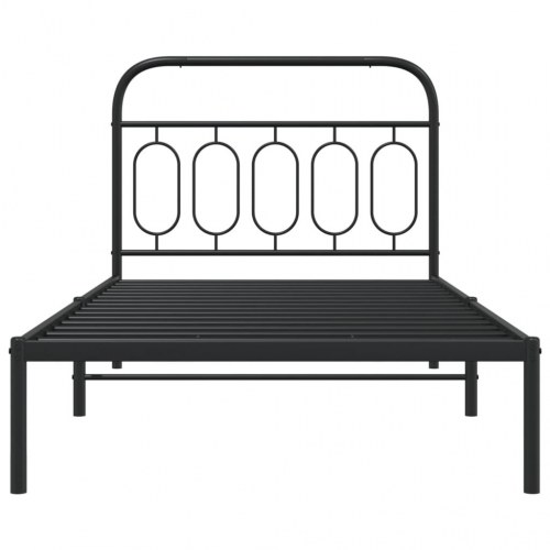 Sengeramme med sengegavl 100 x 190 cm - sort