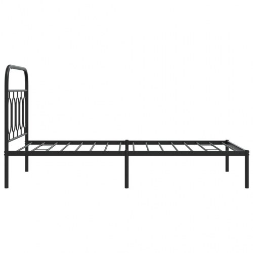 Sengeramme med sengegavl 100 x 190 cm - sort