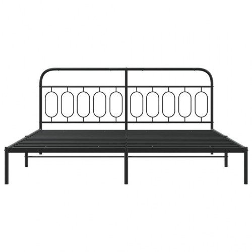 Sengeramme med sengegavl 200 x 200 cm - sort