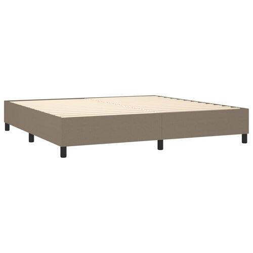 Kontinentalseng med madras 200x200 cm stof gråbrun