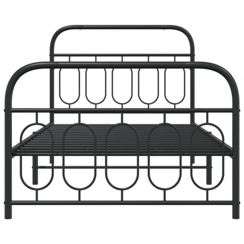 Sengeramme med sengegavl og fodgærde 100x200 cm metal sort