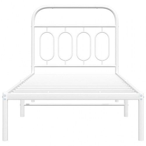 Sengeramme med sengegavl 90 x 190 cm - hvid