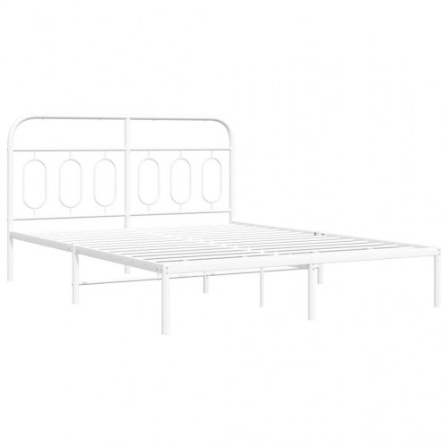 Sengeramme med sengegavl 140 x 190 cm - hvid
