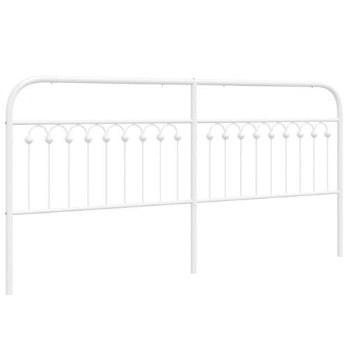 Sengegavl 200 cm metal hvid