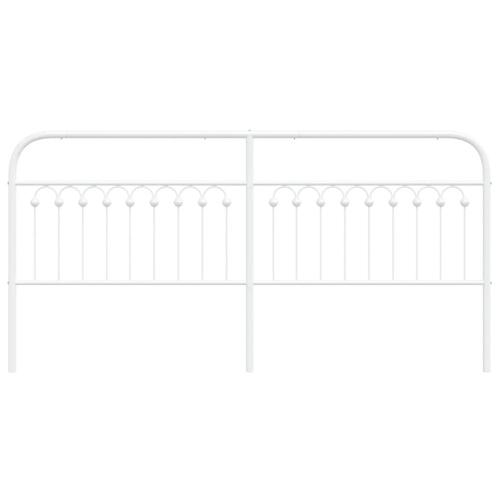 Sengegavl 200 cm metal hvid