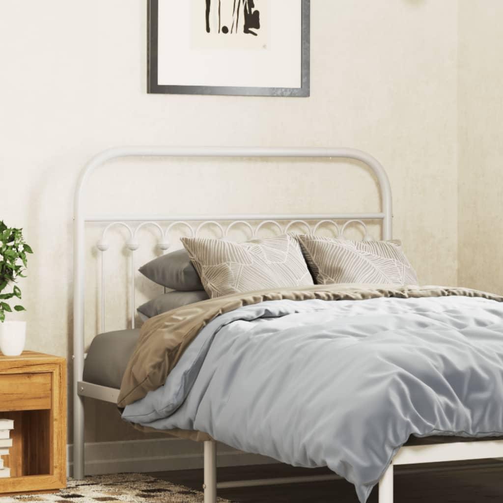 Sengegavl i metal 107 cm - hvid, klassisk design