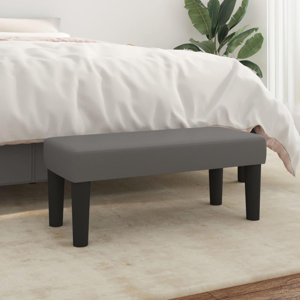 Bænk 70x30x30 cm kunstlæder grå