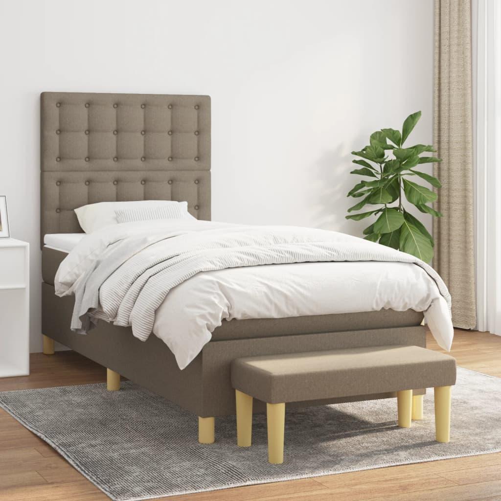 Kontinentalseng Med Madras Stof Gråbrun - knapper / 90 x 200 cm