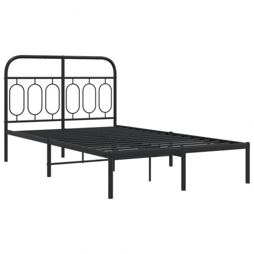 Sengeramme med sengegavl 120 x 200 cm - sort