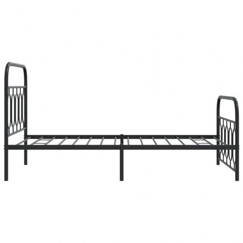 Sengeramme i metal med sengegavl og fodgærde 100×190 cm - sort