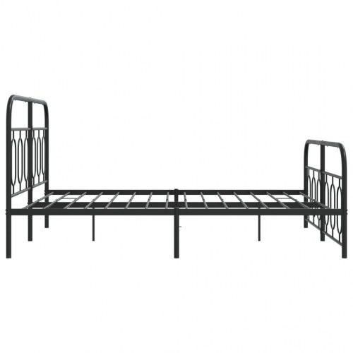 Sengeramme med sengegavl og fodgærde 135 x 190 cm - sort