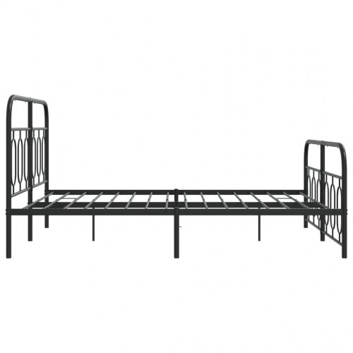 Sengeramme med sengegavl og fodgærde 140x200 cm metal sort